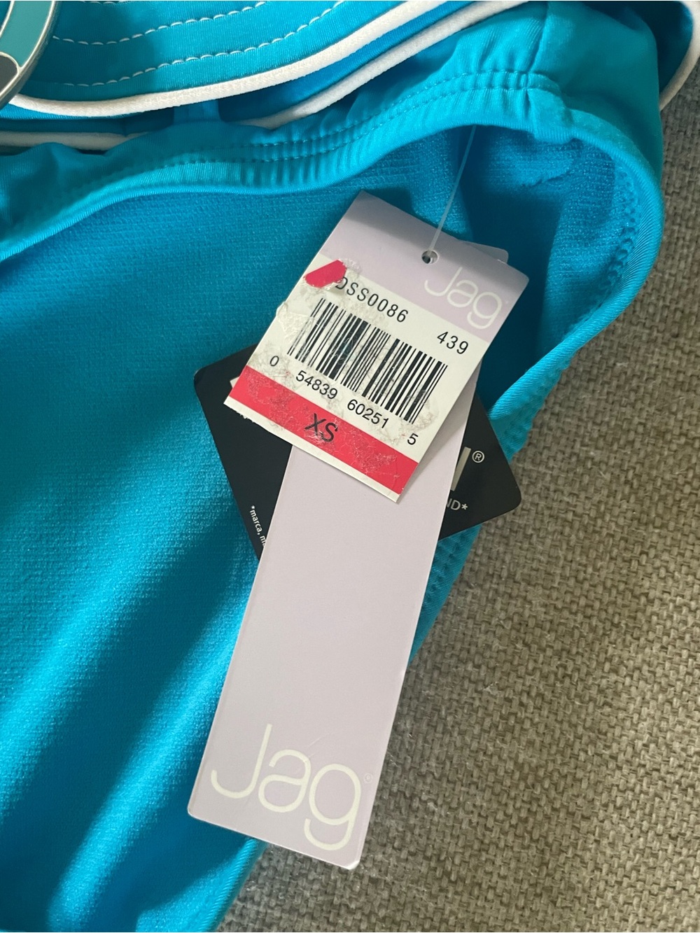Jag Jeans Turquoise One-Shoulder Bikini Bottom with Ring Belt - Picture 2 of 3